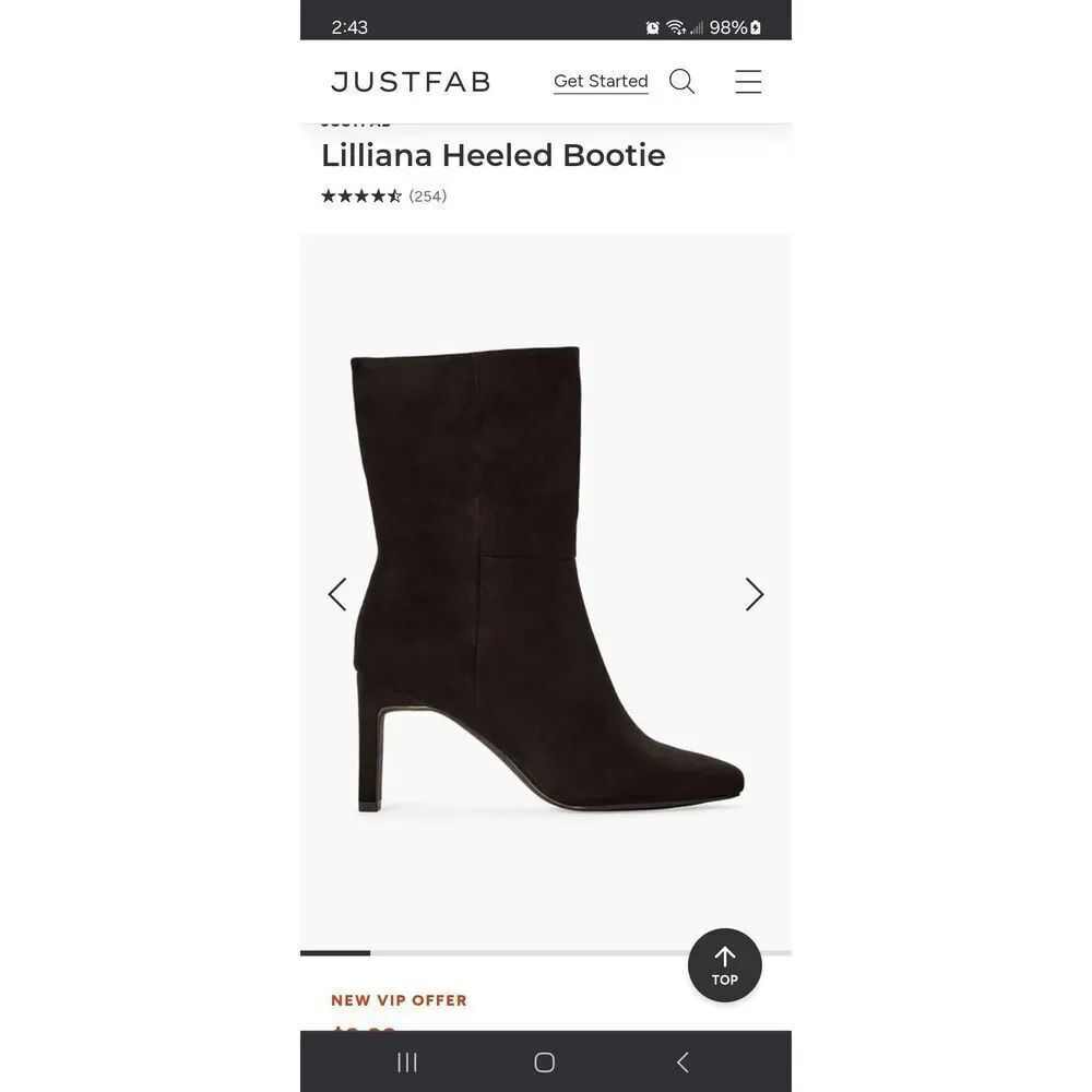 New 10E Extra Wide JustFab Black Lillianna Bootie Boot High Heel Shoes